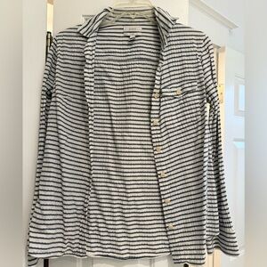 J. Crew Navy and White Striped Shirt